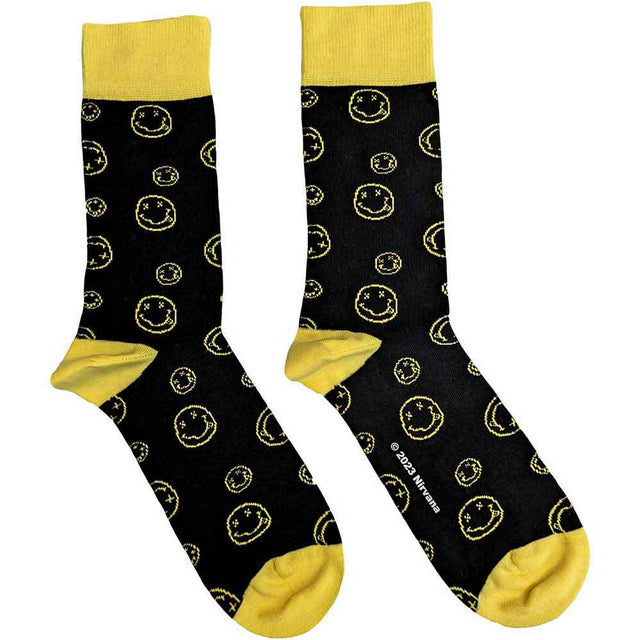 Nirvana Outline Happy Faces [Socks]