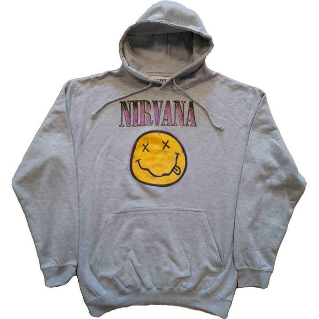 Nirvana - Sudadera con cara feliz de Xerox en color rosa