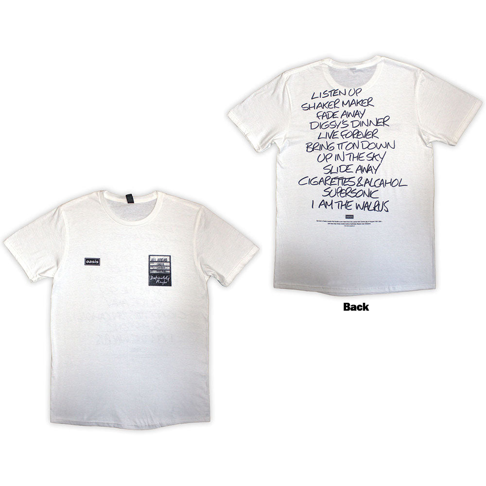 Oasis Definitely Maybe AAA Setlist [T-Shirt]