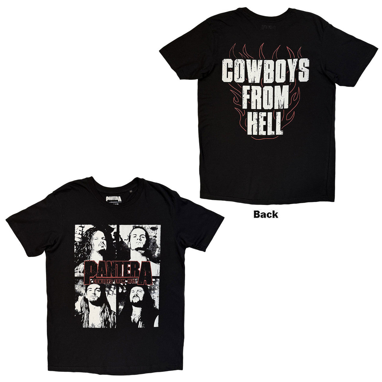 Pantera - Cowboys From Hell Flames Unisex T-Shirt (Black) [Apparel]