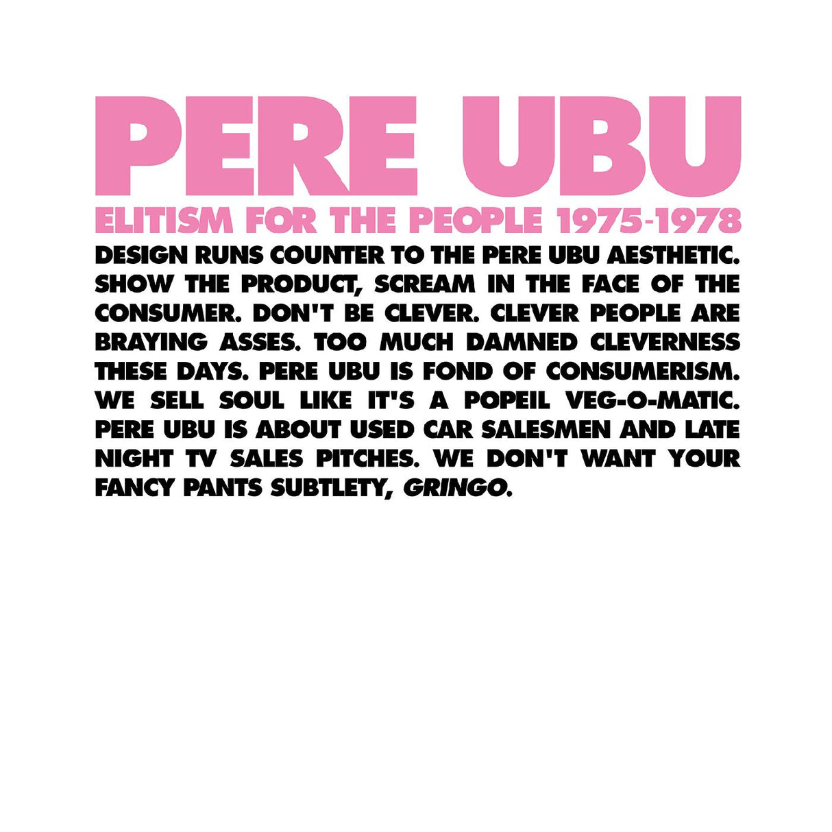 Pere Ubu - Elitismo para el pueblo: 1975-1978 [CD]