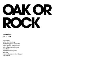 PHONOPHANI - Oak or Rock [CD]