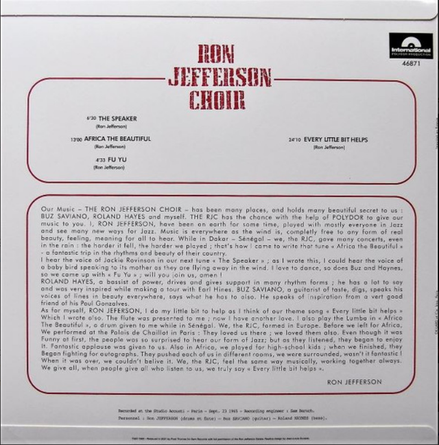 Ron Jefferson Choir (180g) [Vinyl]