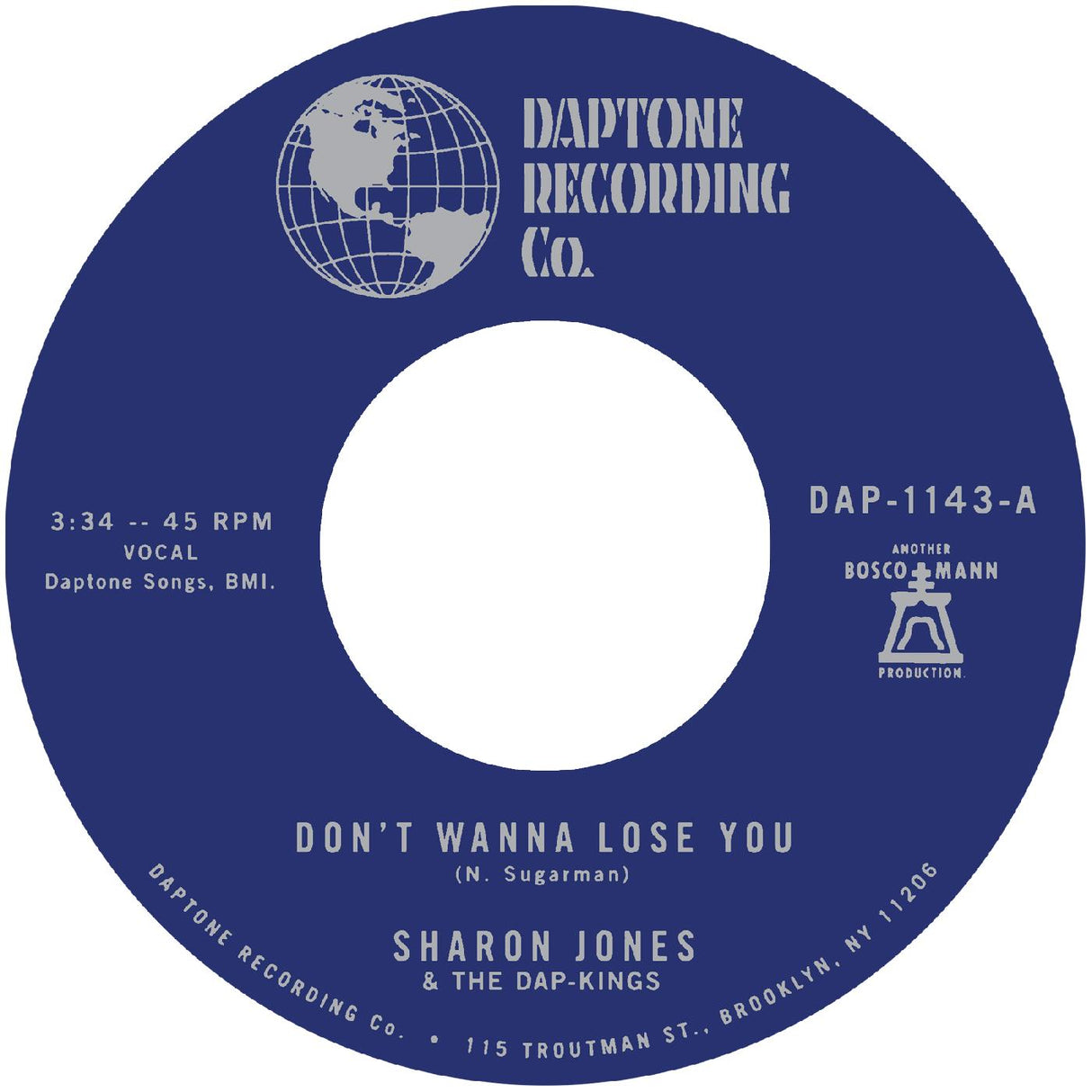 Sharon Jones & The Dap-Kings Don't Want To Lose You b/w Don't Give a Friend a Number Vinyl