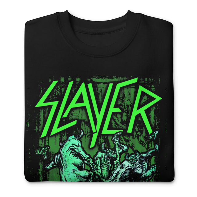 Slayer Neon Hell Awaits Jumbo Print Sweatshirt