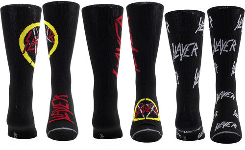 SLAYER - Perri's - Slayer - Crew Socks (3 Pack Collector Guitar Shape Tin) (Large Item, Socks, 3 Pack) [Socks]