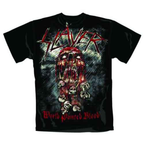 SLAYER - Camiseta con calavera de sangre pintada en el mundo