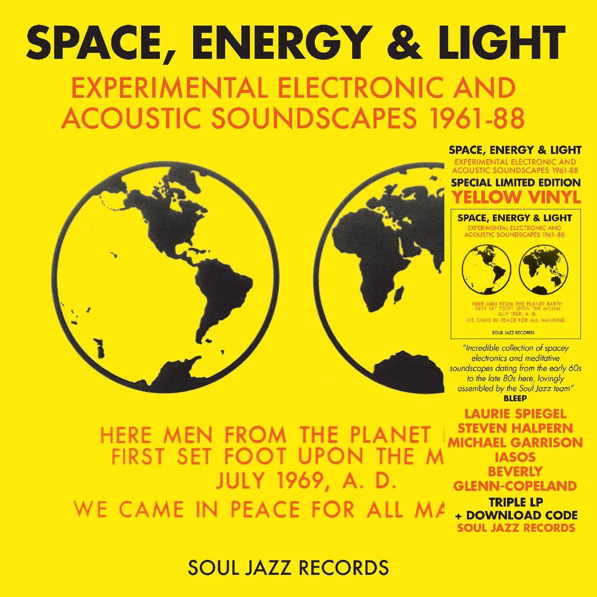 Soul Jazz Records presenta: Espacio, energía y luz: paisajes sonoros acústicos y electrónicos experimentales 1961-88 (VINILO AMARILLO) [Vinilo]