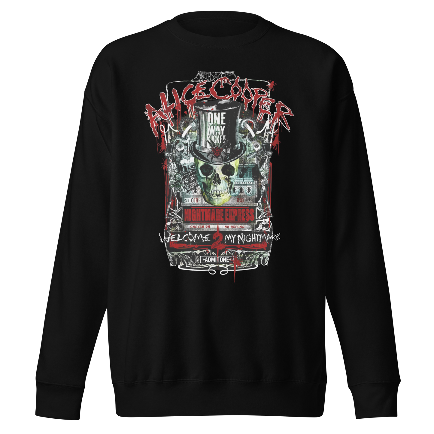 MERCHMOMENT Alice Cooper Nightmare Express Jumbo Print Sweatshirt [Apparel]