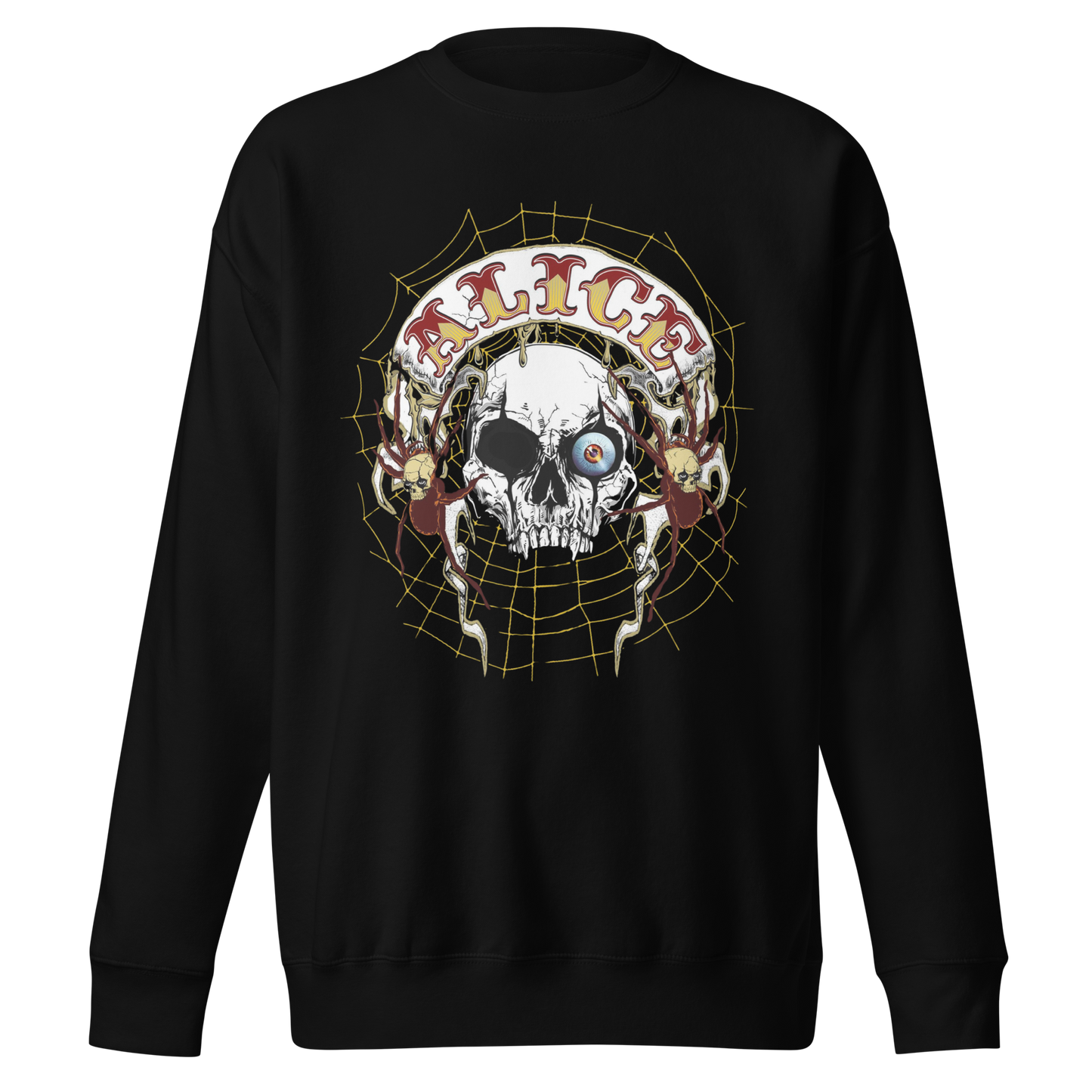 MERCHMOMENT Alice Cooper One Eyed Skull Jumbo Print Sweatshirt [Apparel]