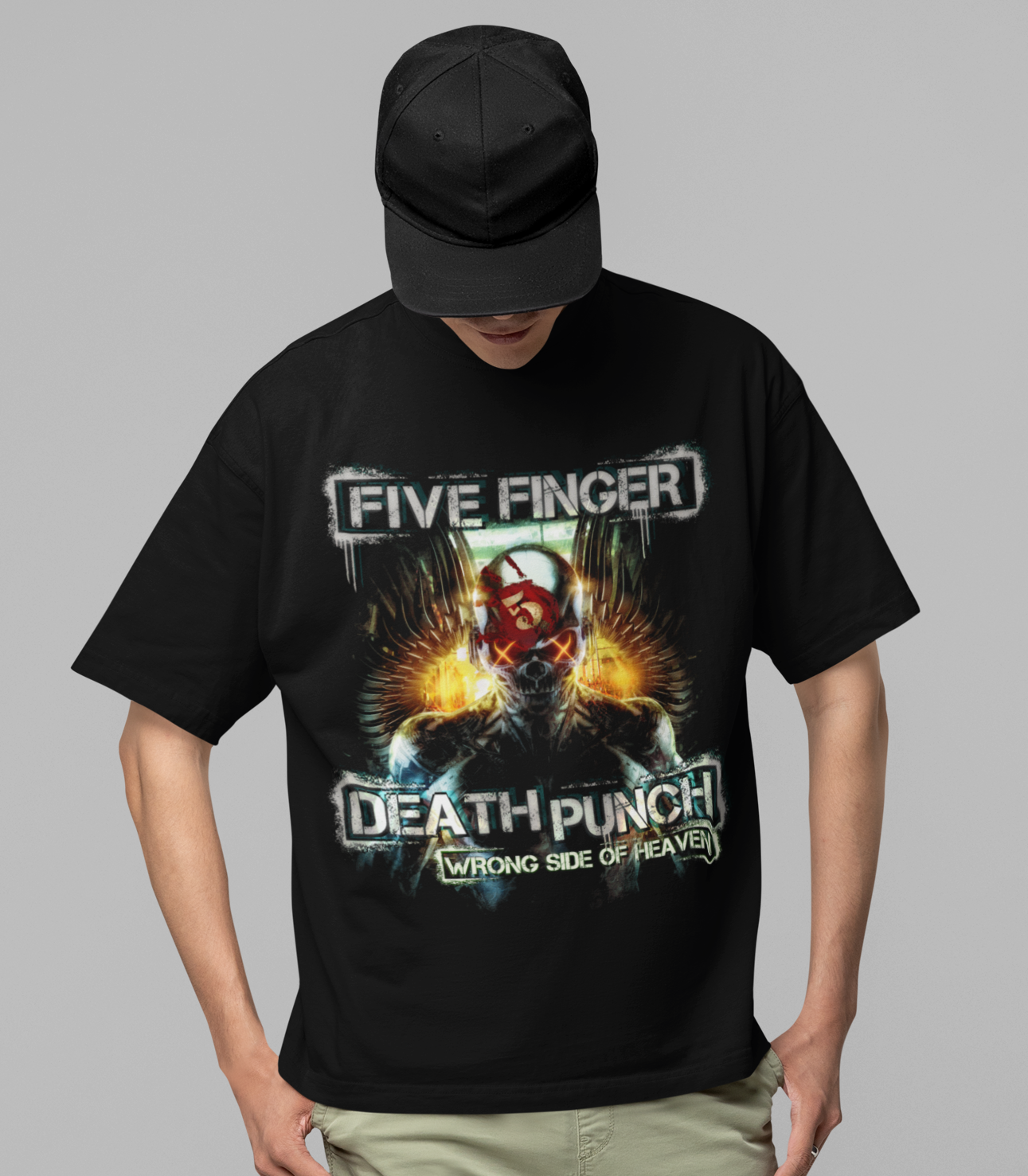 MERCHMOMENT Five Finger Death Punch - Bot Heaven Jumbo Print T-Shirt [Apparel]