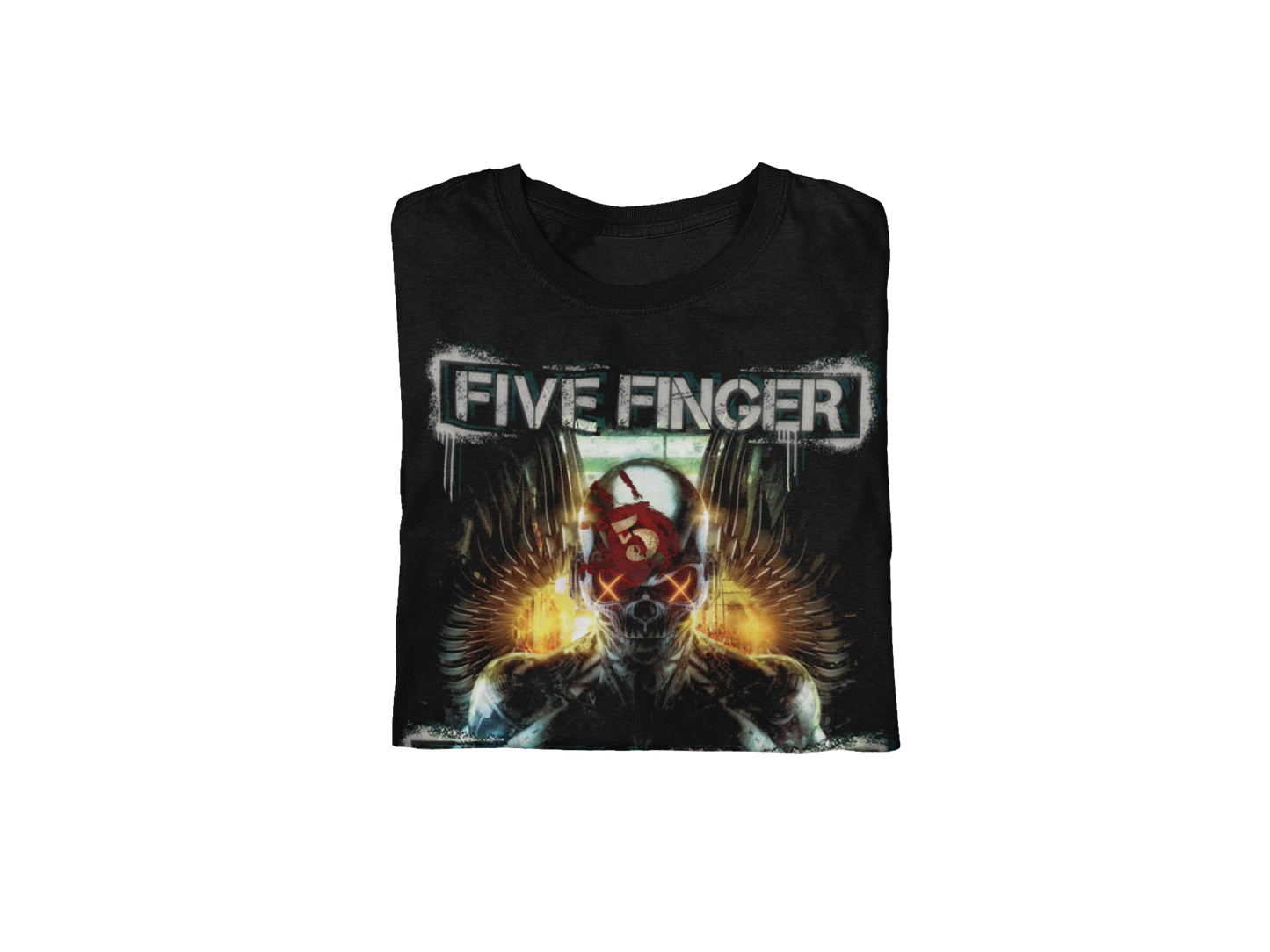 MERCHMOMENT Five Finger Death Punch - Bot Heaven Jumbo Print T-Shirt [Apparel]