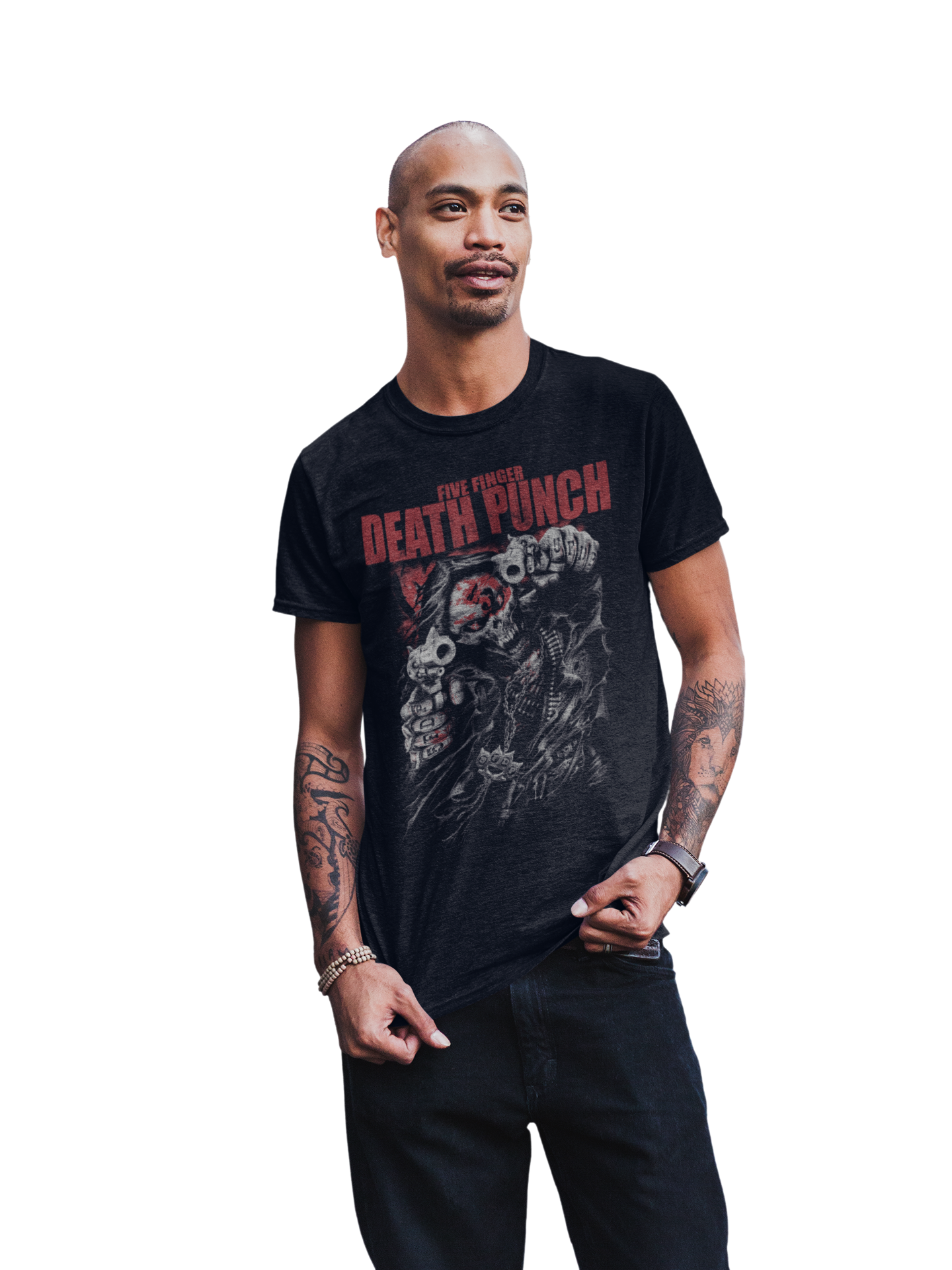 MERCHMOMENT Five Finger Death Punch - Both Barrels Jumbo Print T-Shirt [Apparel]