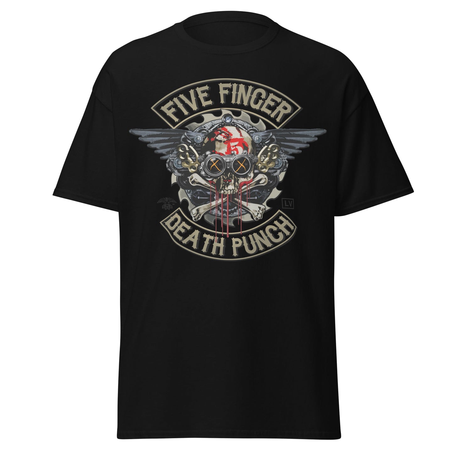 MERCHMOMENT Five Finger Death Punch - Crossbones Jumbo Print T-Shirt [Apparel]