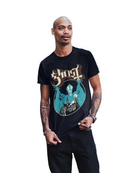 MERCHMOMENT Ghost - Castle Jumbo Print T-Shirt [Apparel]
