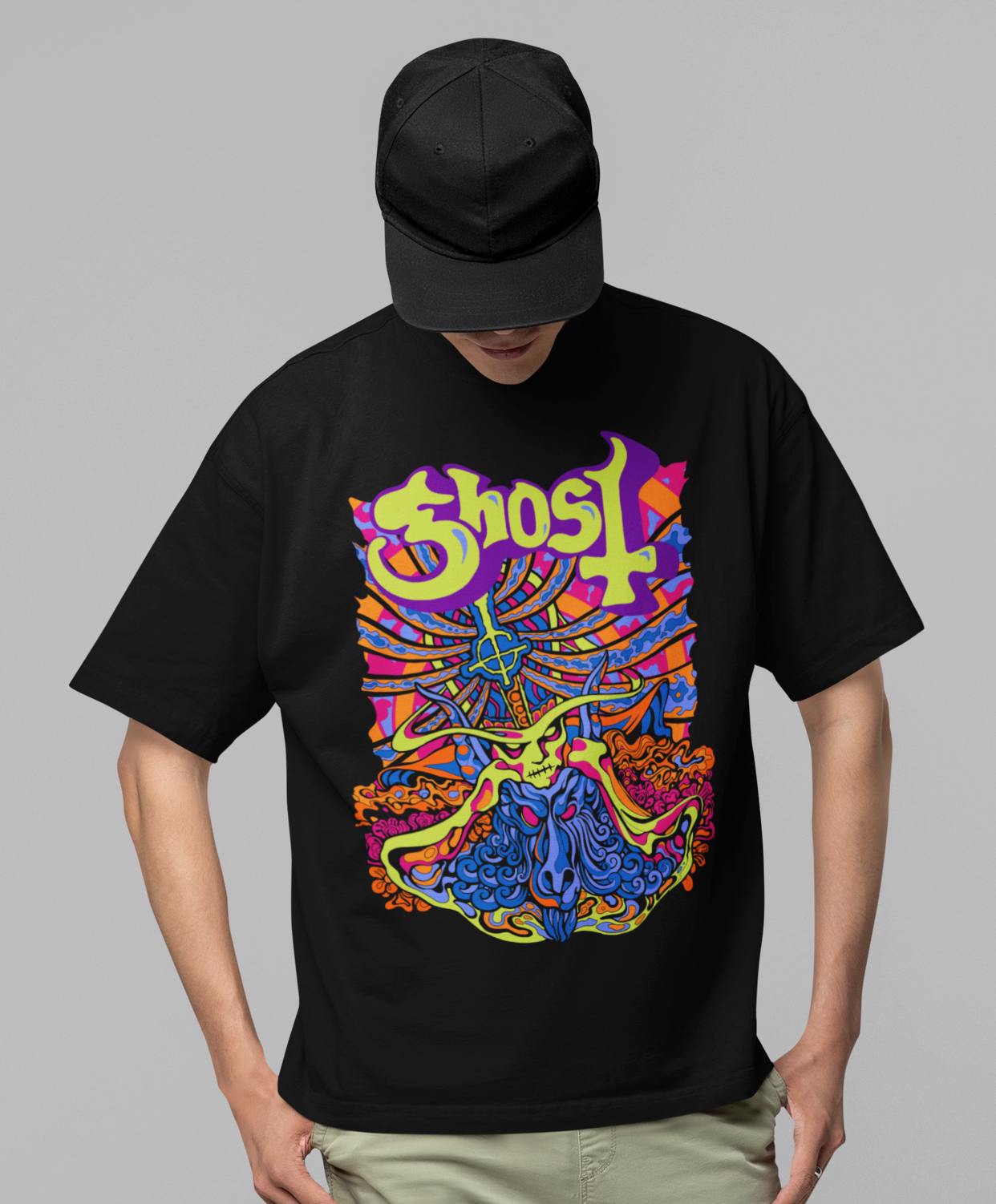 MERCHMOMENT Ghost - Stained Glass Jumbo Print T-Shirt [Apparel]