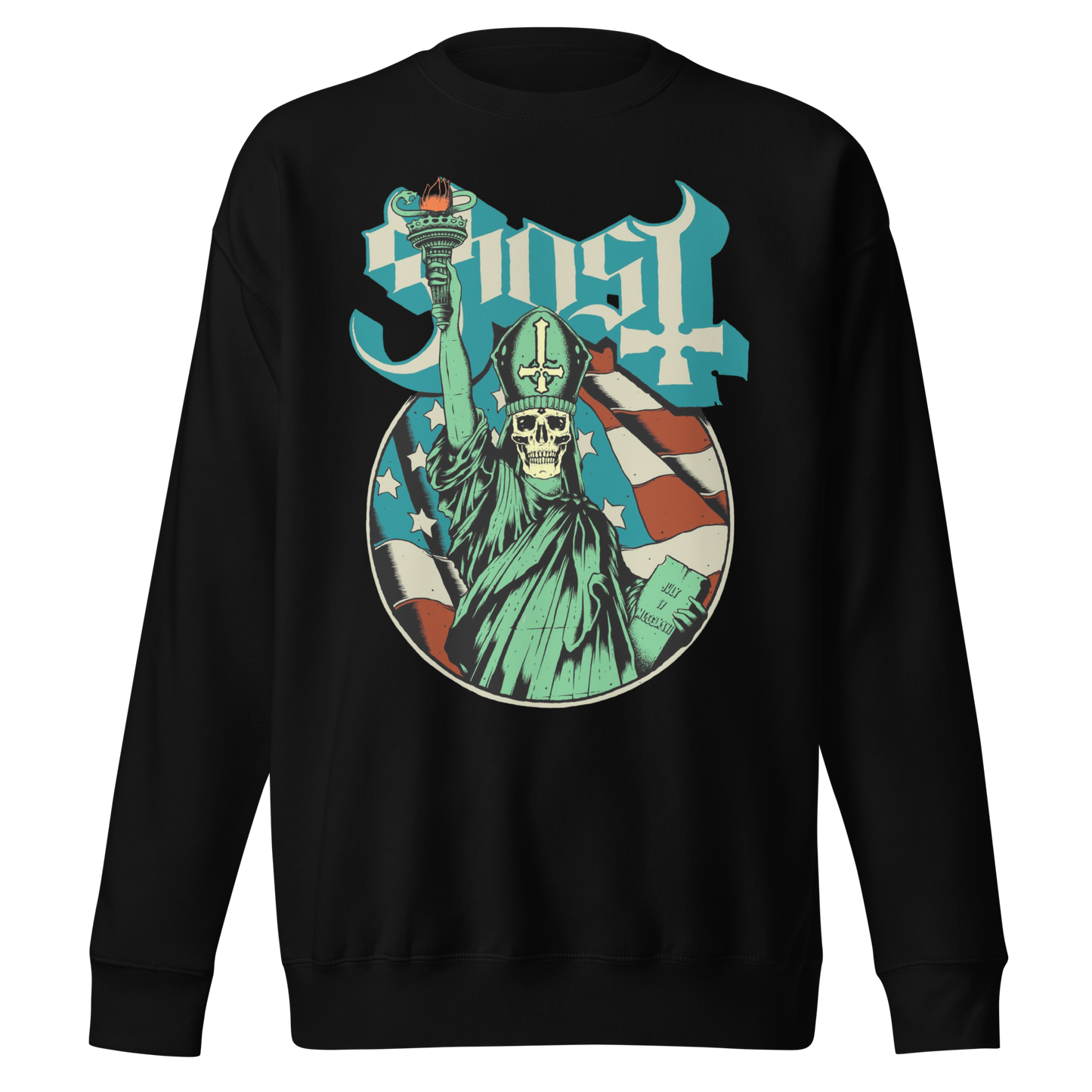 MERCHMOMENT Ghost - Statue of Liberty Jumbo Print Sweatshirt [Apparel]