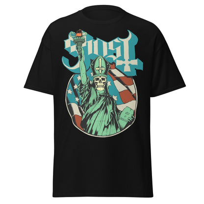 MERCHMOMENT Ghost - Statue of Liberty Jumbo Print T-Shirt [Apparel]