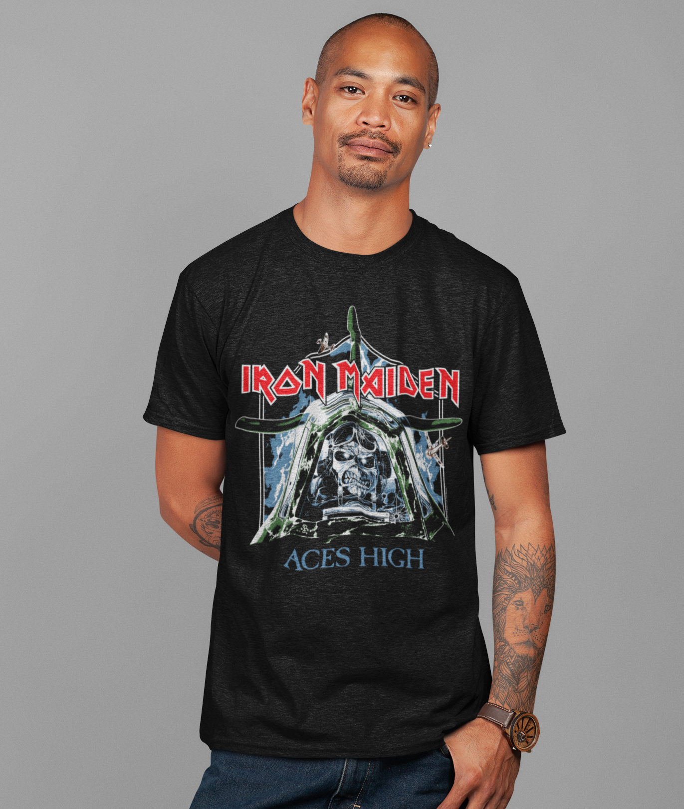 MERCHMOMENT Iron Maiden - Aces High Jumbo Print T-Shirt [Apparel]