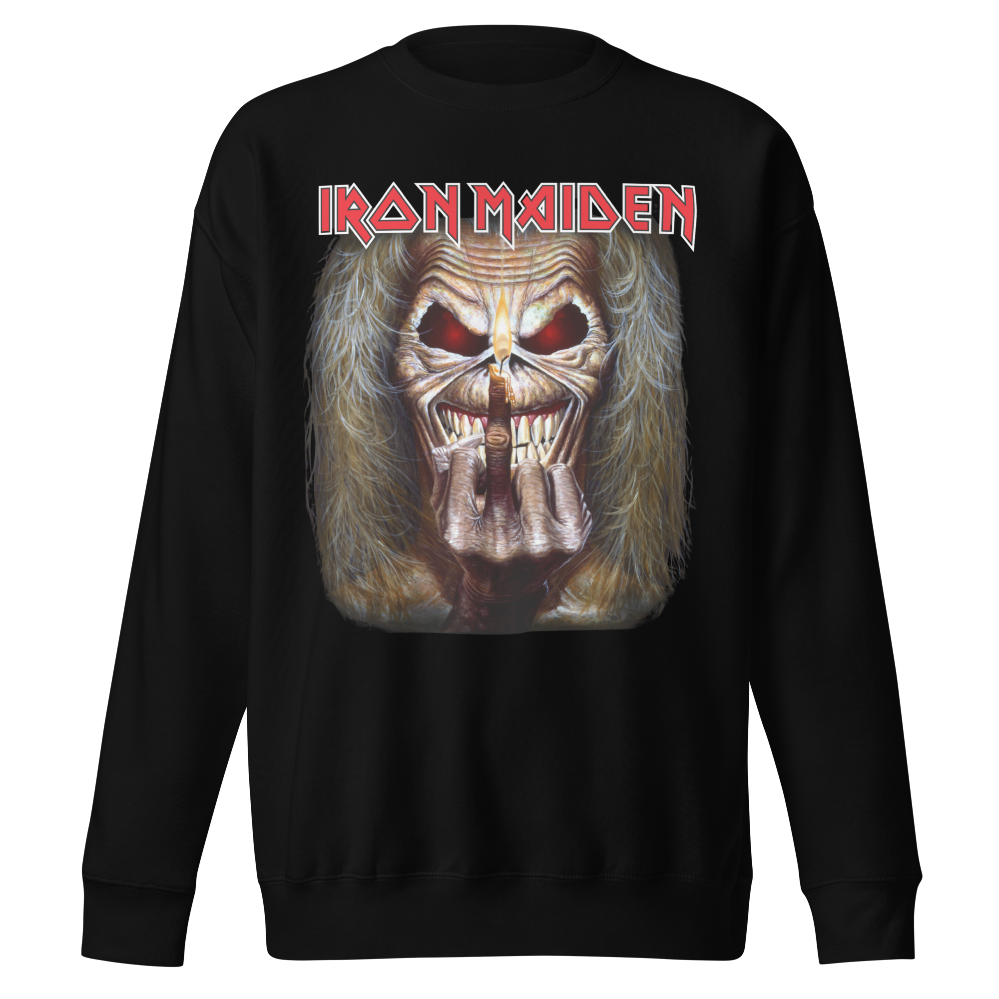 Iron Maiden Candle Finger Jumbo Print Sweatshirt []