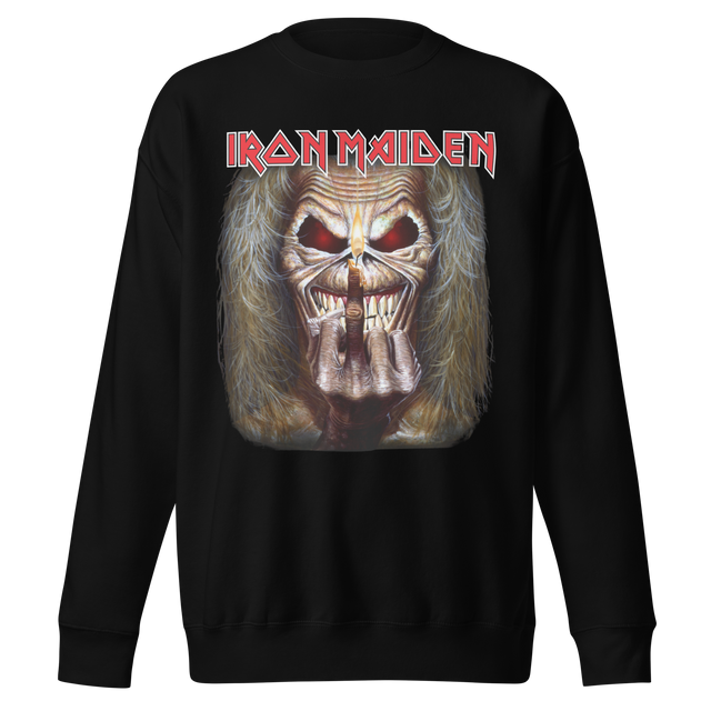 Stakes - Iron Maiden Candle Finger Jumbo Print Sweatshirt []