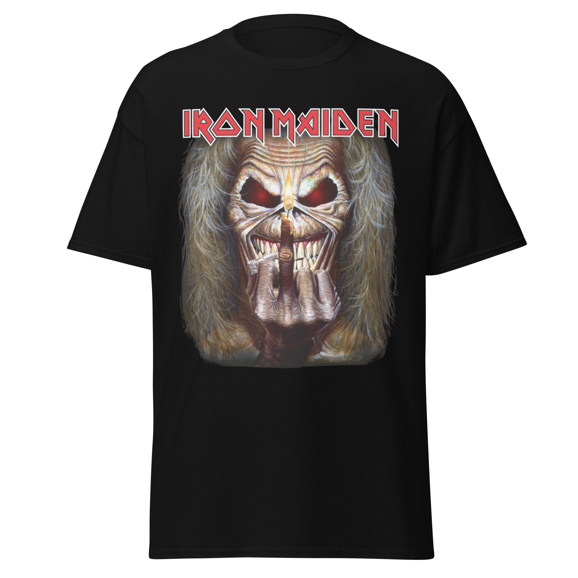 Iron Maiden Candle Finger Jumbo Print T-Shirt []