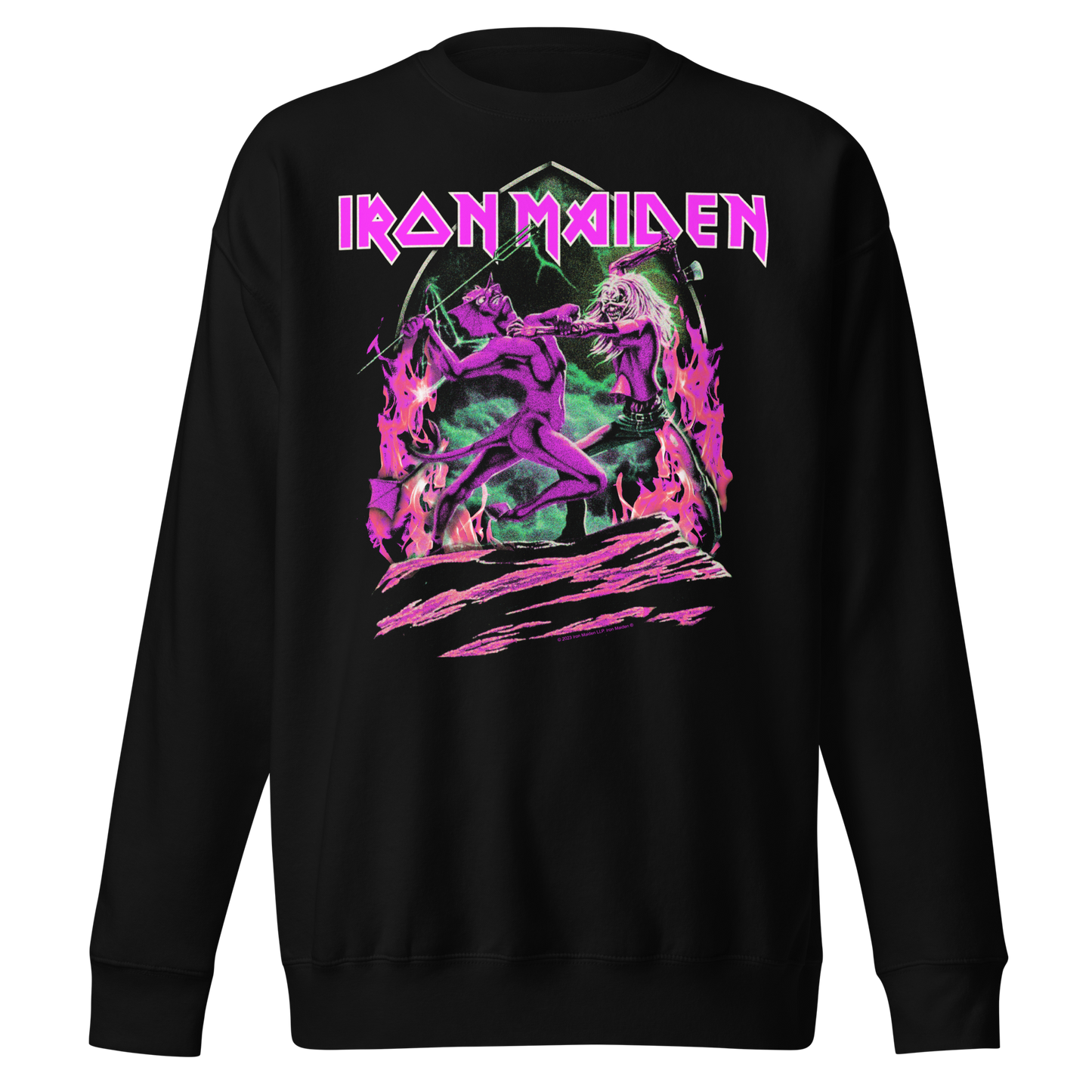 MERCHMOMENT Iron Maiden Devil's Fight Jumbo Print Sweatshirt [Apparel]