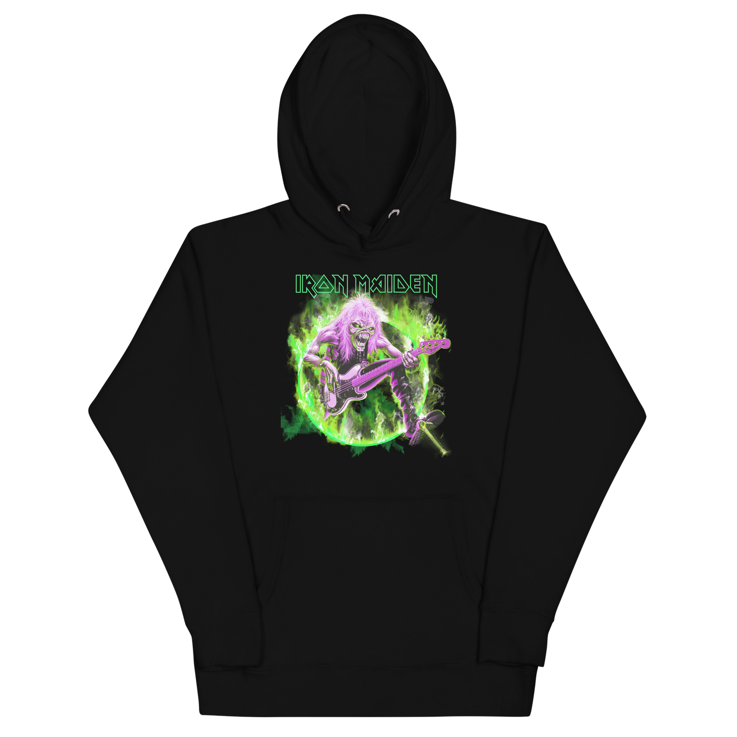 MERCHMOMENT Iron Maiden Green Guitar Classic Hoodie [Apparel]