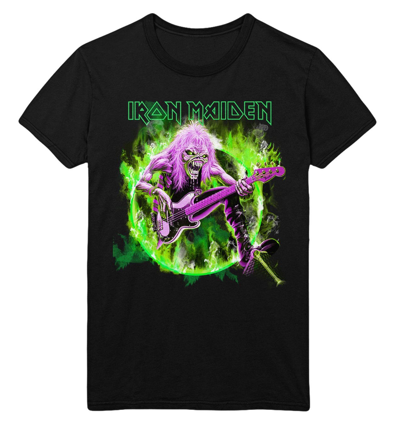 Iron Maiden Green Guitar Jumbo Print T-Shirt []