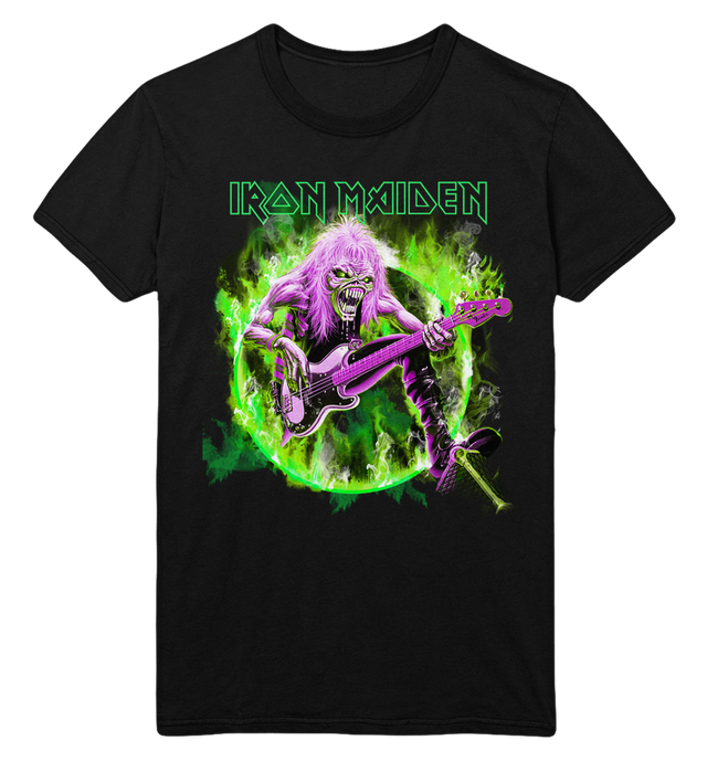 Stakes - Iron Maiden Green Guitar Jumbo Print T-Shirt []