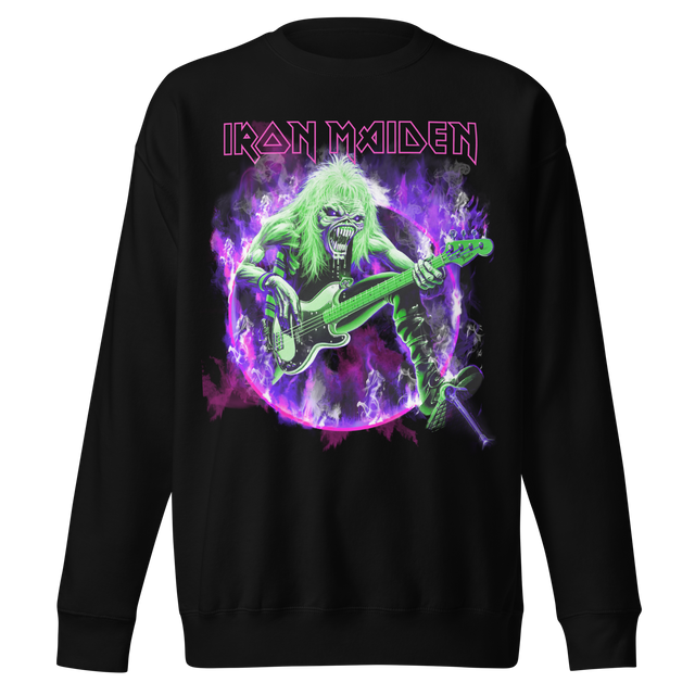 Stakes - Iron Maiden Purple Guitar Jumbo Print Sweatshirt []