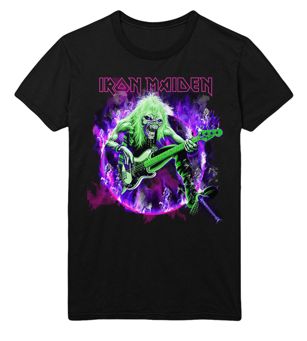 Iron Maiden Purple Guitar Jumbo Print T-Shirt []