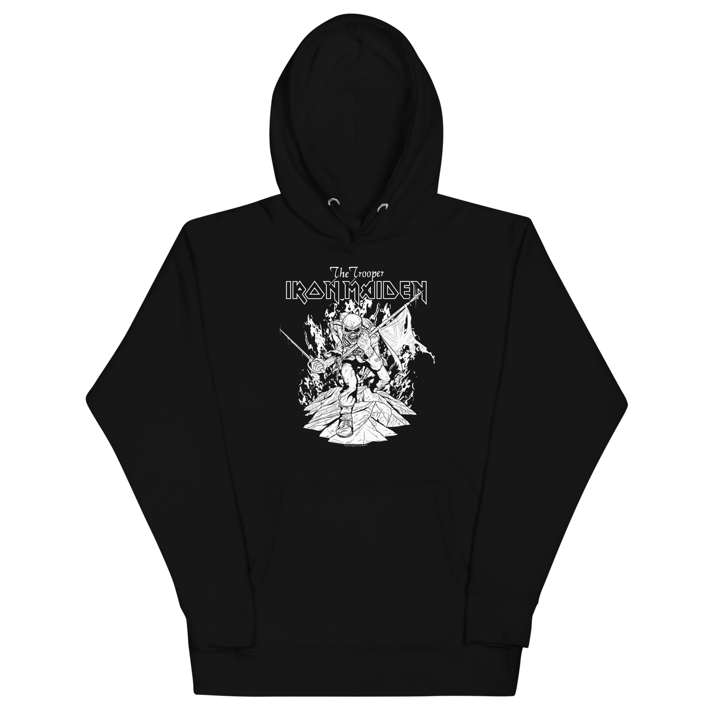 MERCHMOMENT Iron Maiden Trooper Black and White Classic Hoodie [Apparel]