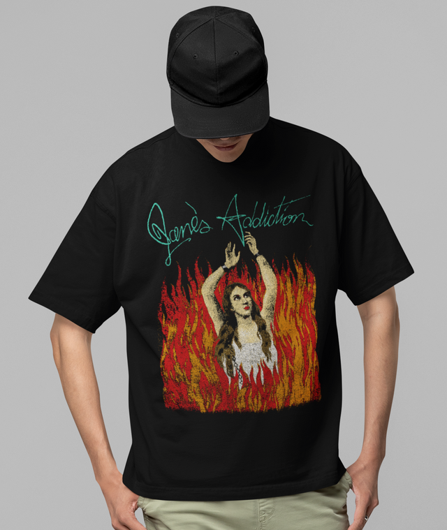 Stakes - Jane's Addiction - Flames Jumbo Print T-Shirt []