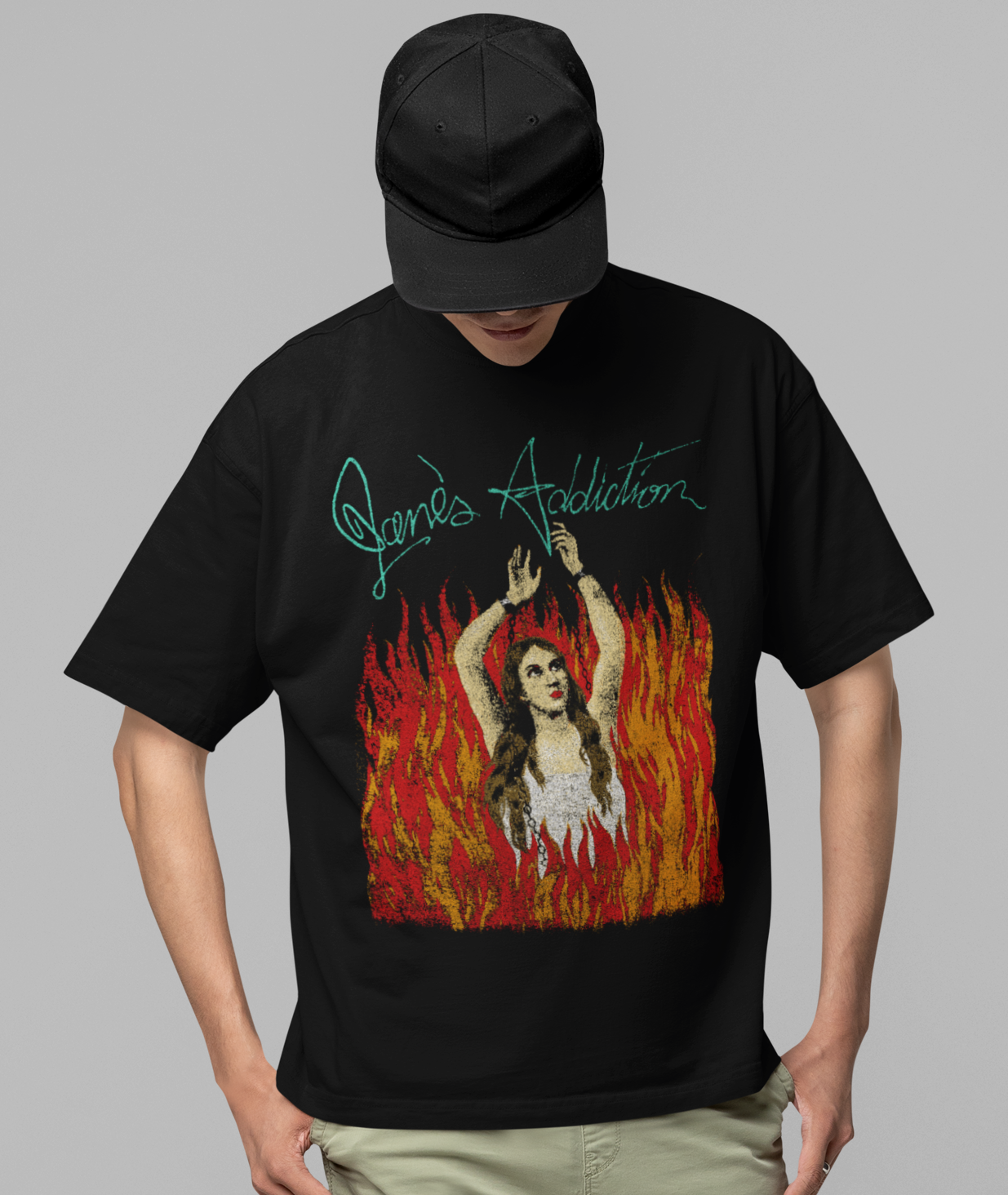MERCHMOMENT Jane's Addiction - Flames Jumbo Print T-Shirt [Apparel]