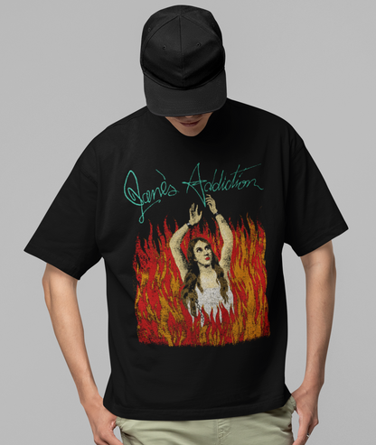 MERCHMOMENT Jane's Addiction - Flames Jumbo Print T-Shirt [Apparel]