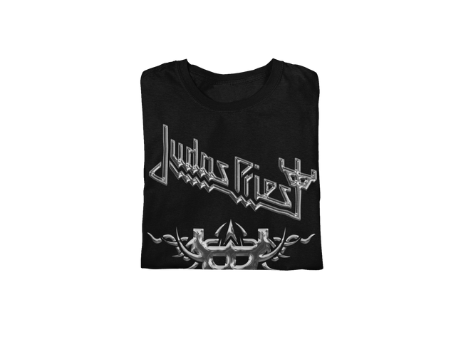 Stakes - Judas Priest - Liquid Metal Logo Jumbo Print T-Shirt []