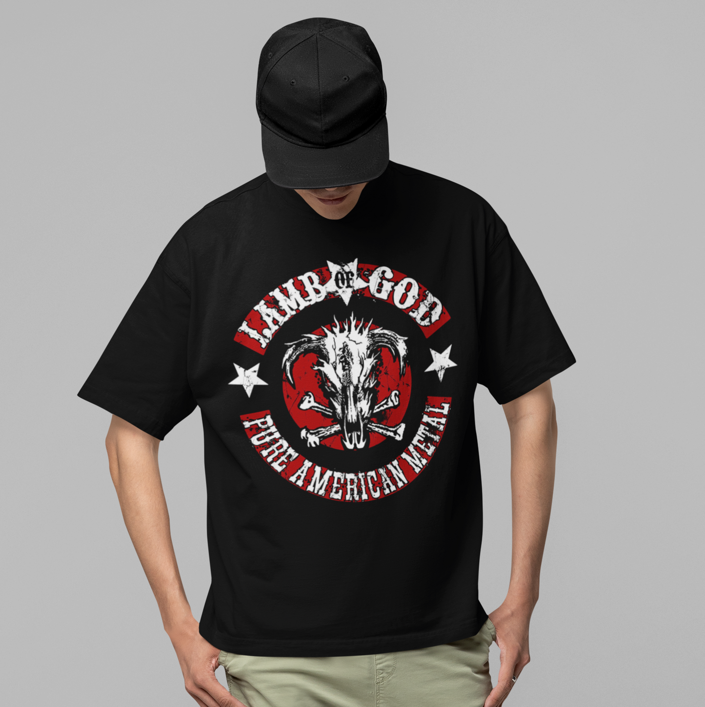 MERCHMOMENT Lamb Of God - Pure American Metal Jumbo Print T-ShirtT-Shirt [Apparel]