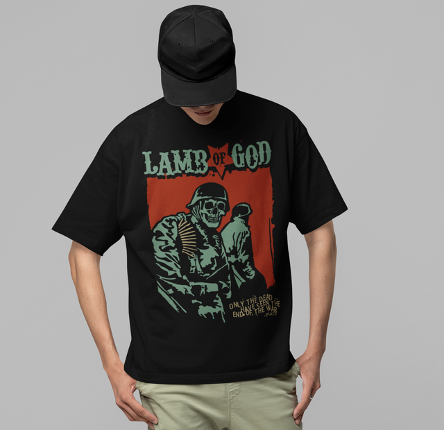 Stakes - Lamb Of God - Skeleton Army Plato Quote Jumbo Print T-Shirt []