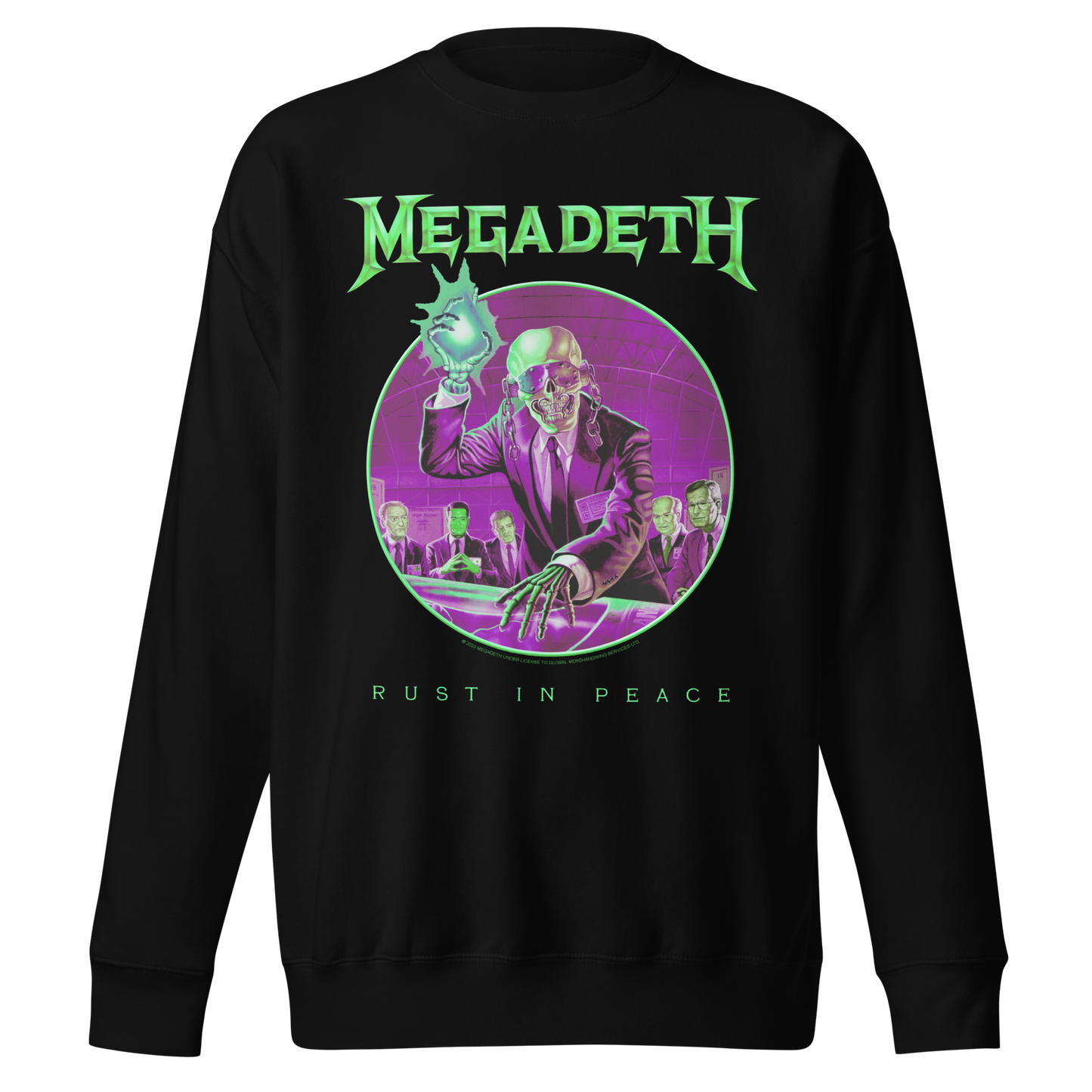 MERCHMOMENT Megadeth Green Rust Jumbo Print Sweatshirt [Apparel]