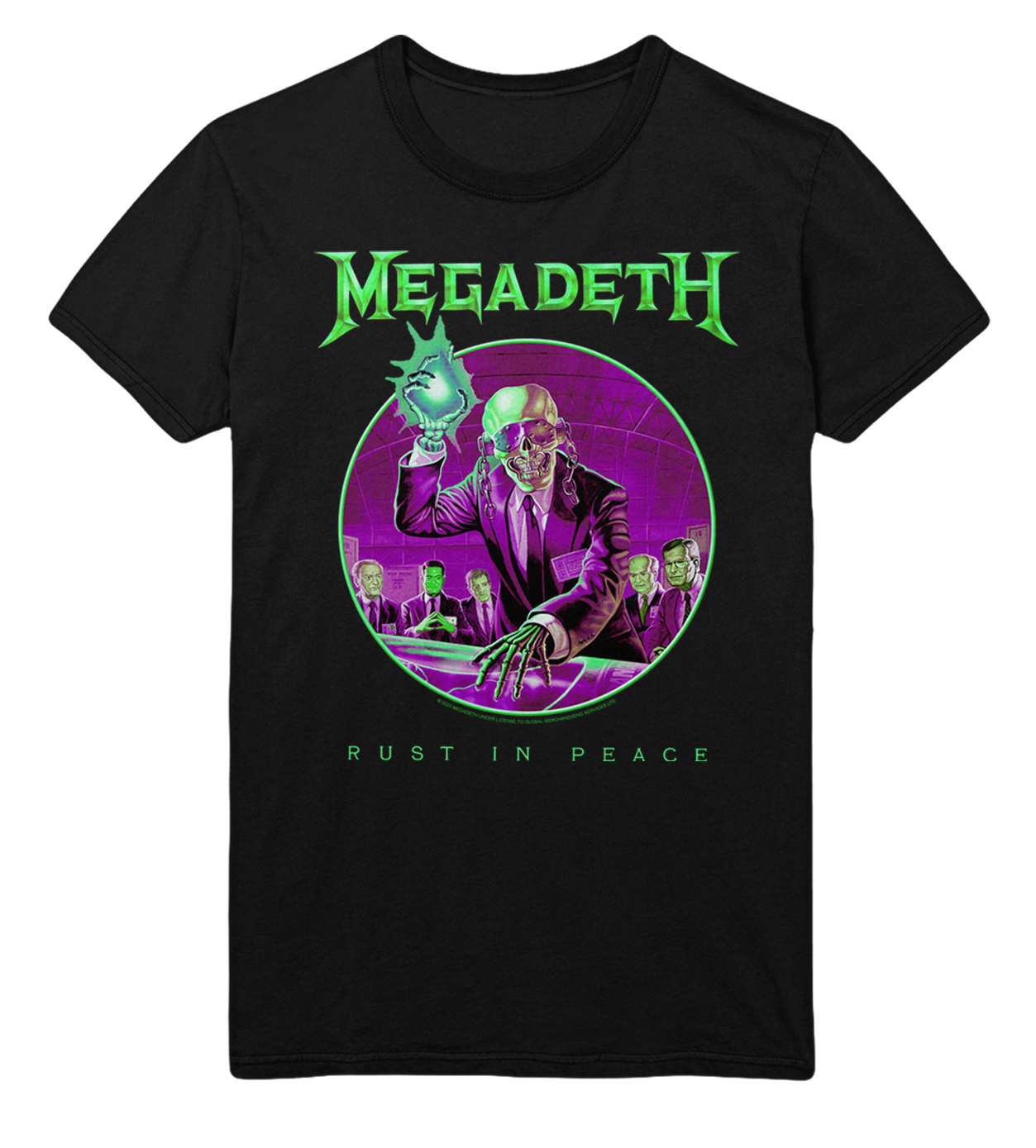 MERCHMOMENT Megadeth Green Rust Jumbo Print T-Shirt [Apparel]