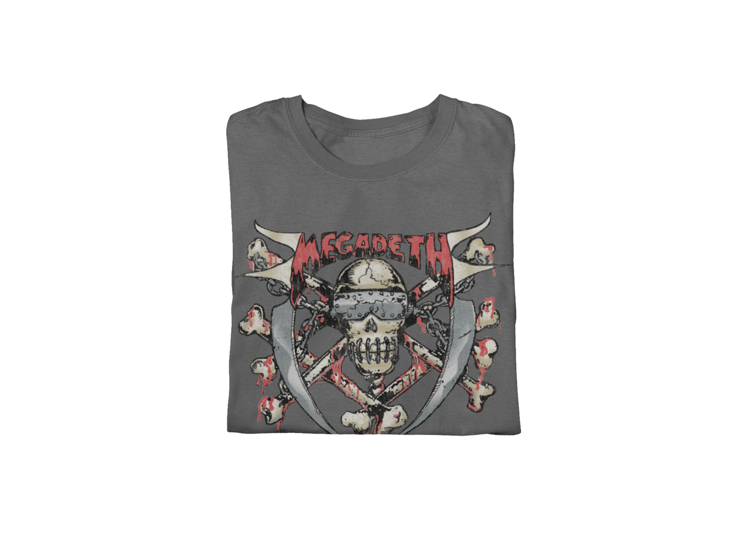 MERCHMOMENT MegaDeth - Hand Painted Vic Jumbo Print T-Shirt [Apparel]