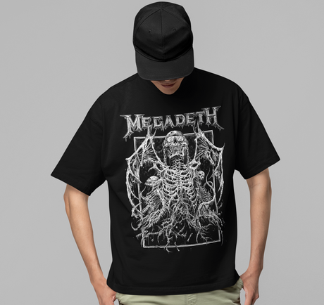 Stakes - Megadeth Skeleton Wings Jumbo Print T-shirt []