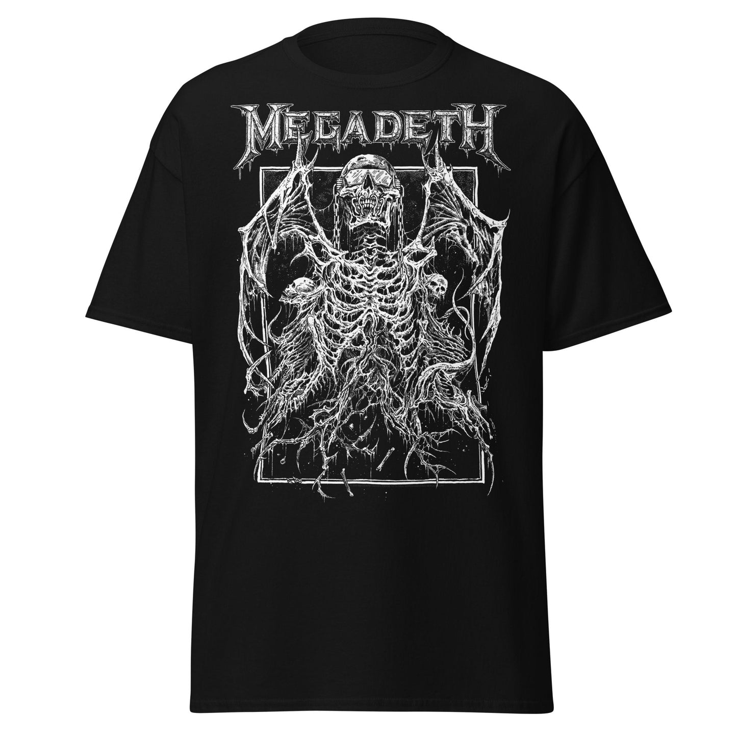 MERCHMOMENT Megadeth Skeleton Wings Jumbo Print T-shirt [Apparel]