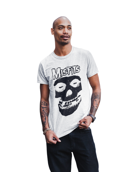 MERCHMOMENT Misfits Black Skull Jumbo Print T-shirt [Apparel]