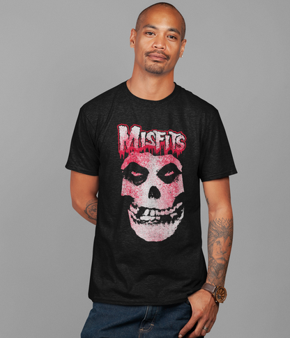 MERCHMOMENT Misfits Tagged Skull Jumbo Print T-shirt [Apparel]