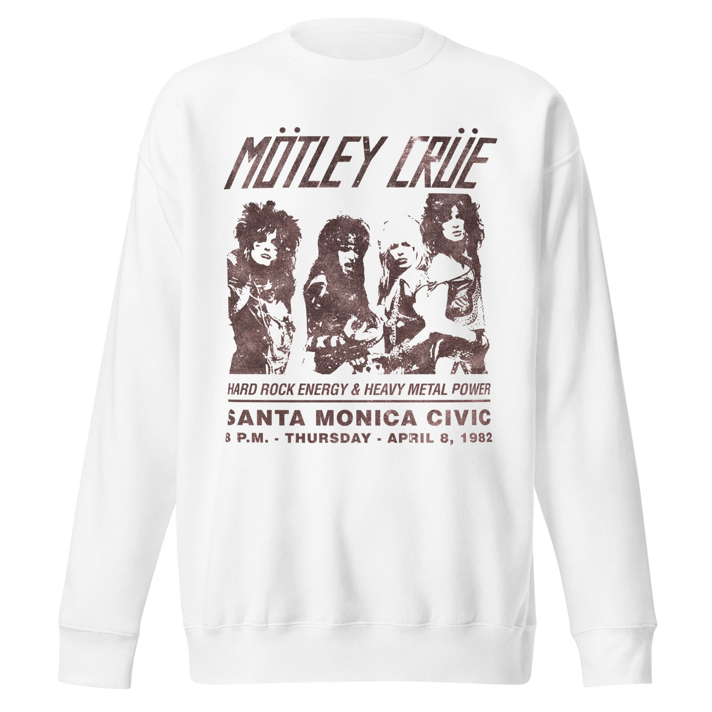 MERCHMOMENT Motley Crue '82 Santa Monica Jumbo Print Sweatshirt [Apparel]