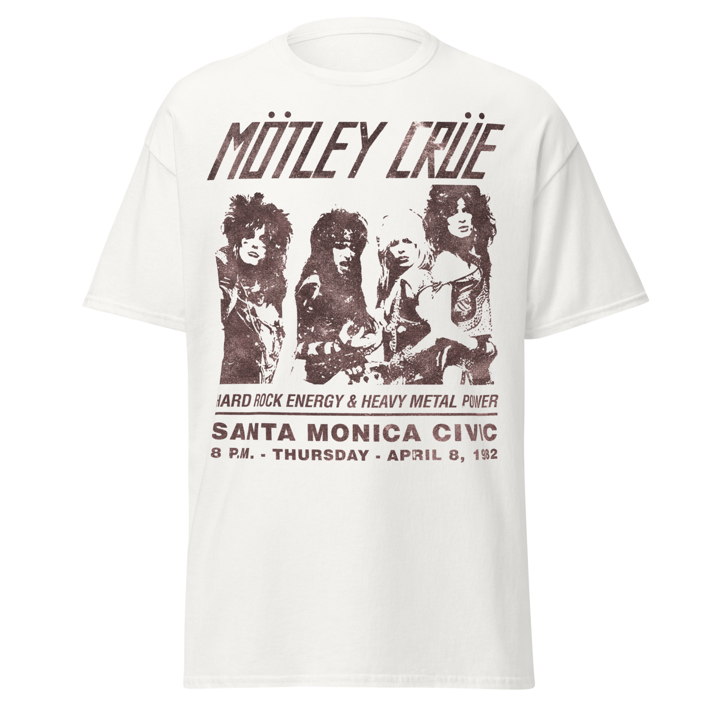 MERCHMOMENT Motley Crue '82 Santa Monica Jumbo Print T-Shirt [Apparel]