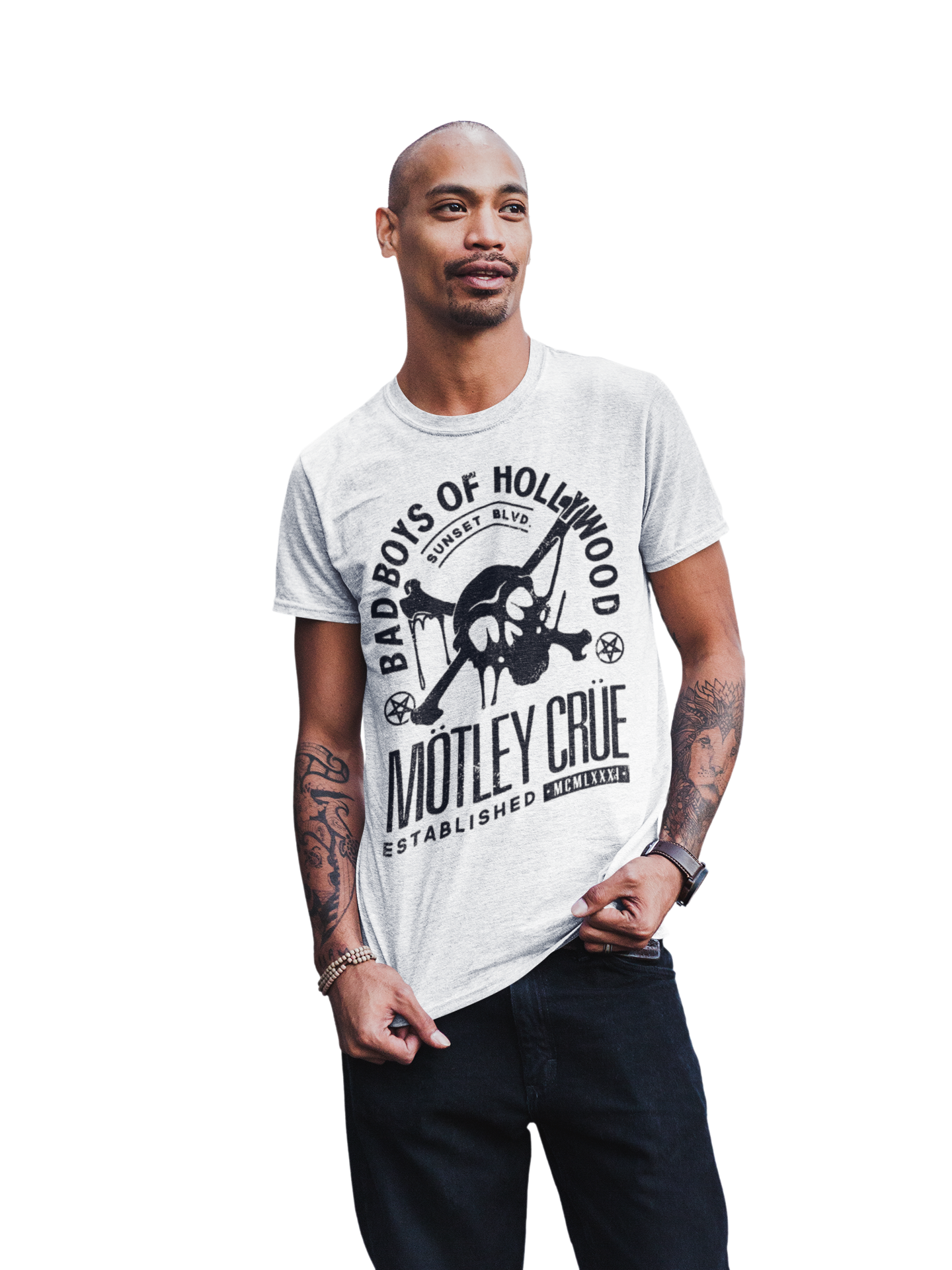 MERCHMOMENT Motley Crue Bad Boys of Hollywood Jumbo Print T-shirt [Apparel]