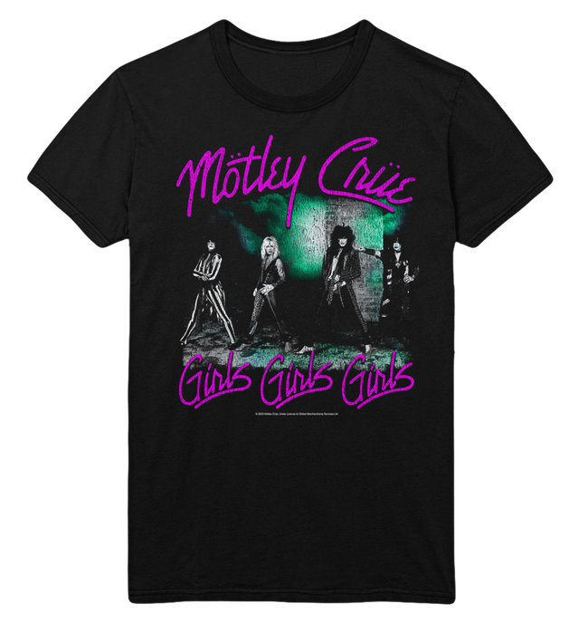 Stakes - Motley Crue Pink Girls Jumbo Print T-Shirt []